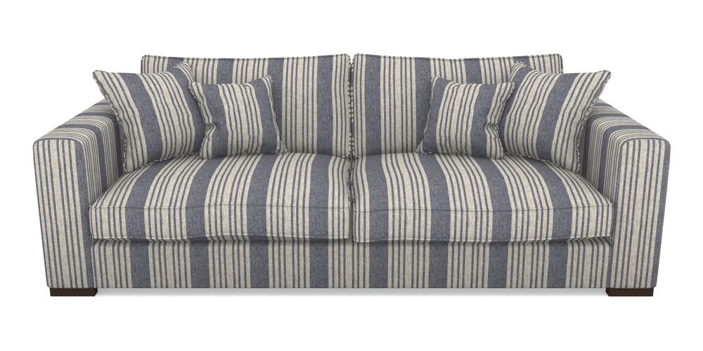 Product photograph of Stourhead 4 Seater Sofa In Cloth 22 - Bayadere - Deep Water from Sofas and Stuff Limited