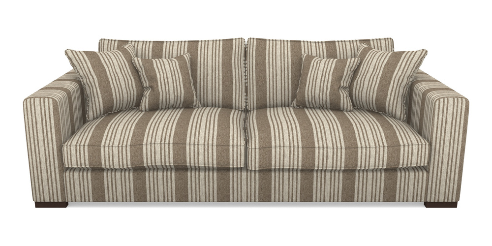 Product photograph of Stourhead 4 Seater Sofa In Cloth 22 - Bayadere - Peat from Sofas and Stuff Limited