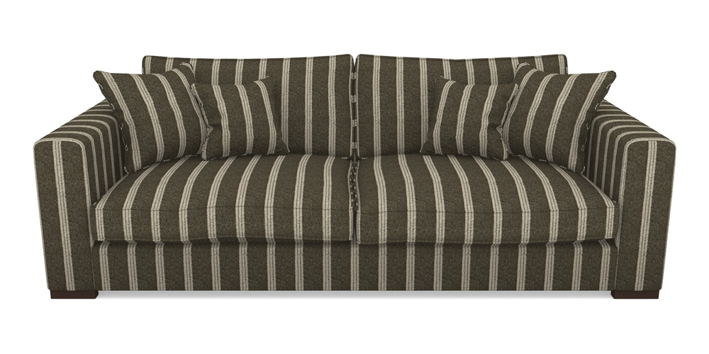 Product photograph of Stourhead 4 Seater Sofa In Cloth 20 - Design 2 - Olive Stripe from Sofas and Stuff Limited