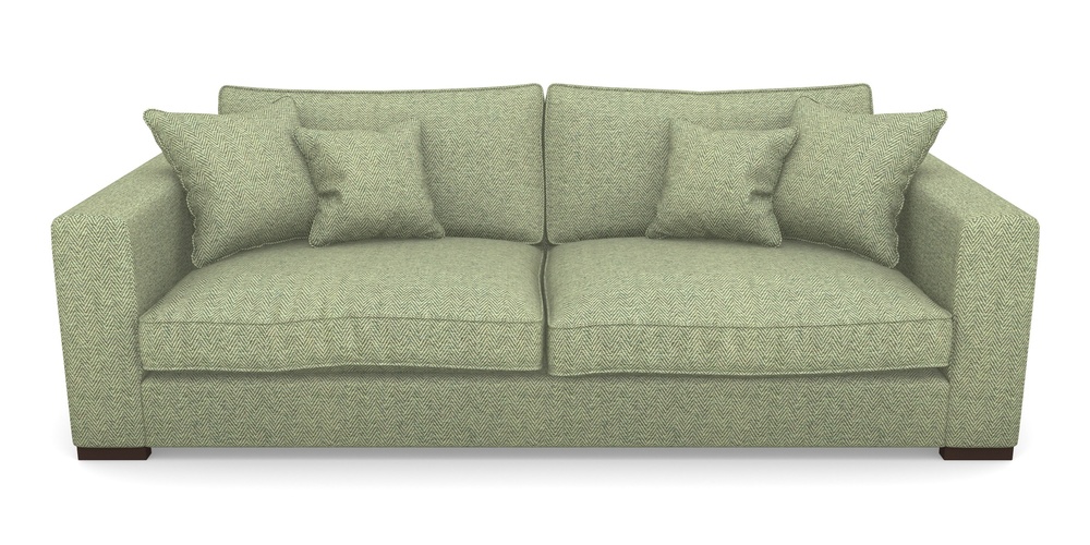 Product photograph of Stourhead 4 Seater Sofa In Dundee Herringbone - Sage from Sofas and Stuff Limited