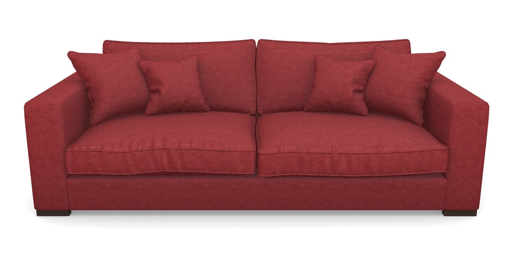 Product photograph of Stourhead 4 Seater Sofa In Easy Clean Plain - Claret from Sofas and Stuff Limited