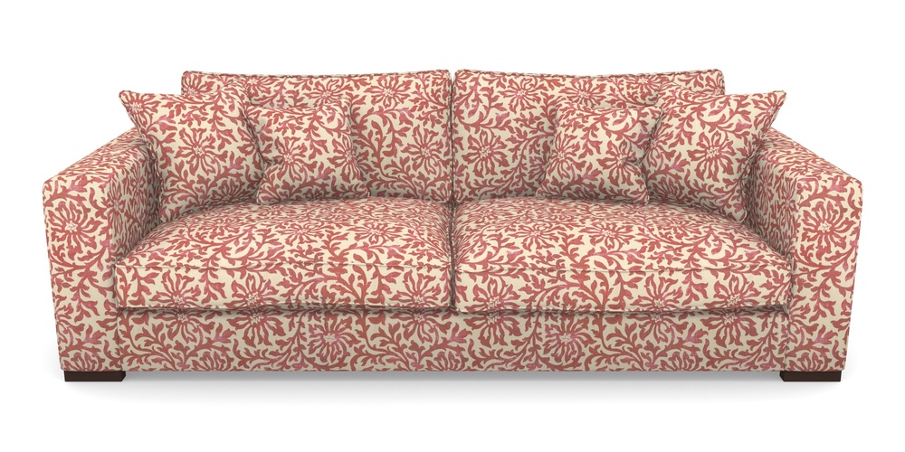 Product photograph of Stourhead 4 Seater Sofa In V A Brompton Collection - Floral Scroll - Chilli from Sofas and Stuff Limited