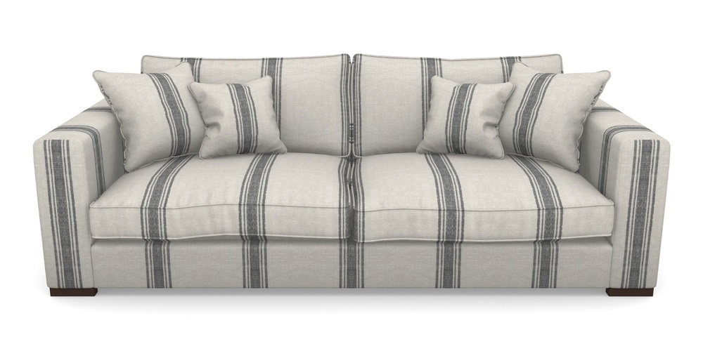 Product photograph of Stourhead 4 Seater Sofa In Flemish Stripe - Flemish Black from Sofas and Stuff Limited