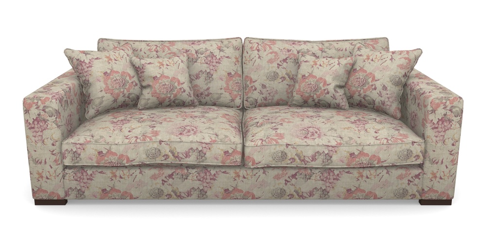 Product photograph of Stourhead 4 Seater Sofa In Floral Linen - Faith Antique Sangria from Sofas and Stuff Limited