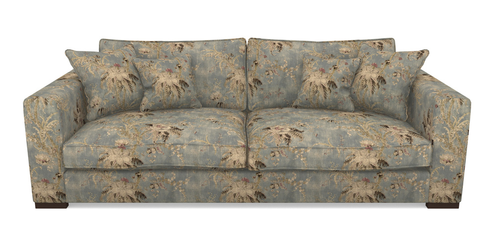 Product photograph of Stourhead 4 Seater Sofa In Floral Linen - Zefferino Danish Girl from Sofas and Stuff Limited