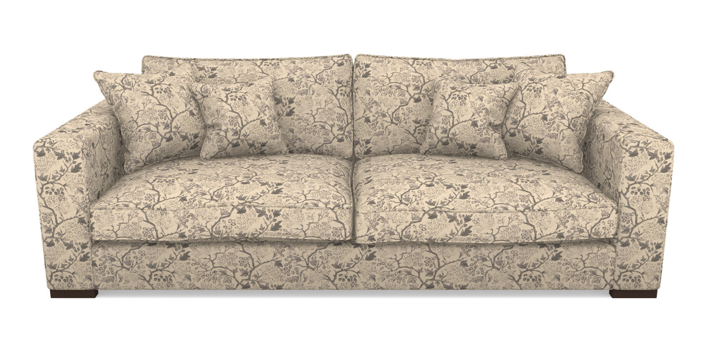 Product photograph of Stourhead 4 Seater Sofa In Rhs Collection - Gertrude Jekyll Linen Cotton Blend - Grey from Sofas and Stuff Limited