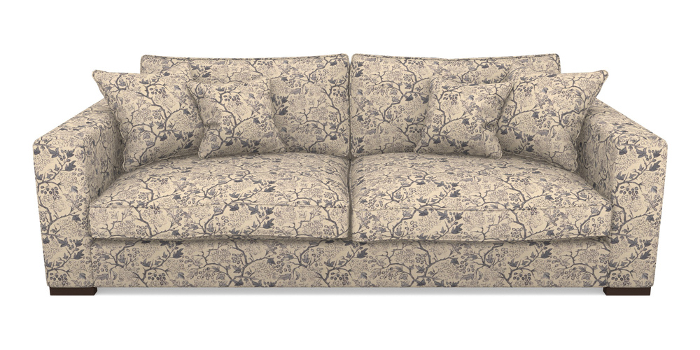 Product photograph of Stourhead 4 Seater Sofa In Rhs Collection - Gertrude Jekyll Linen Cotton Blend - Navy from Sofas and Stuff Limited