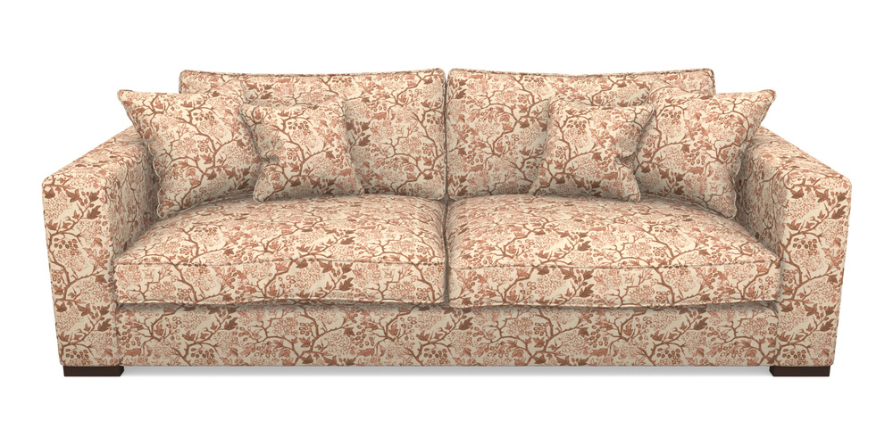 Product photograph of Stourhead 4 Seater Sofa In Rhs Collection - Gertrude Jekyll Linen Cotton Blend - Rust from Sofas and Stuff Limited