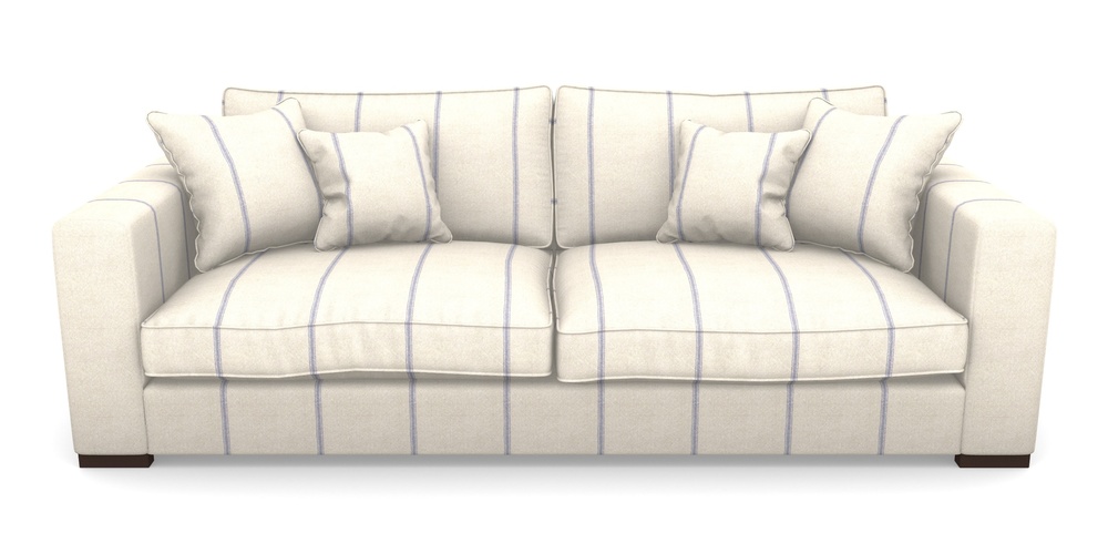 Product photograph of Stourhead 4 Seater Sofa In Grain Sack Stripe - Blue from Sofas and Stuff Limited