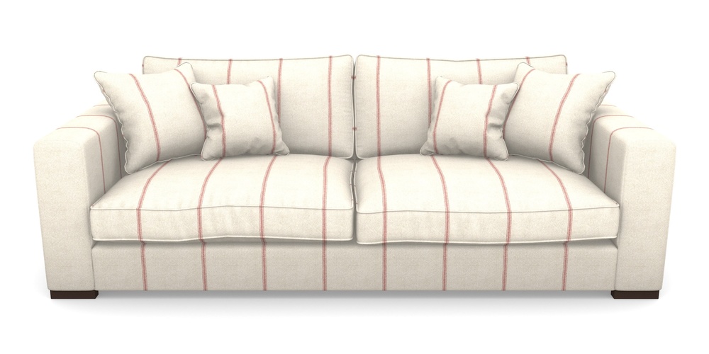 Product photograph of Stourhead 4 Seater Sofa In Grain Sack Stripe - Red from Sofas and Stuff Limited