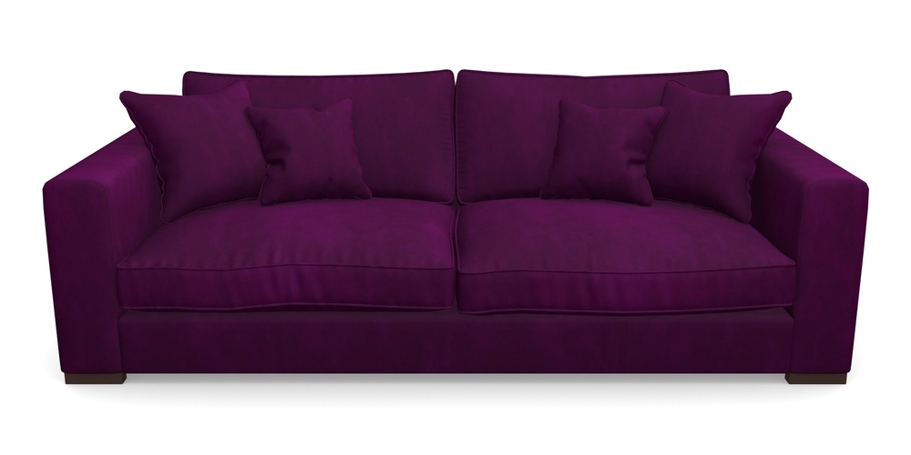 Product photograph of Stourhead 4 Seater Sofa In House Clever Velvet - Aubergine from Sofas and Stuff Limited