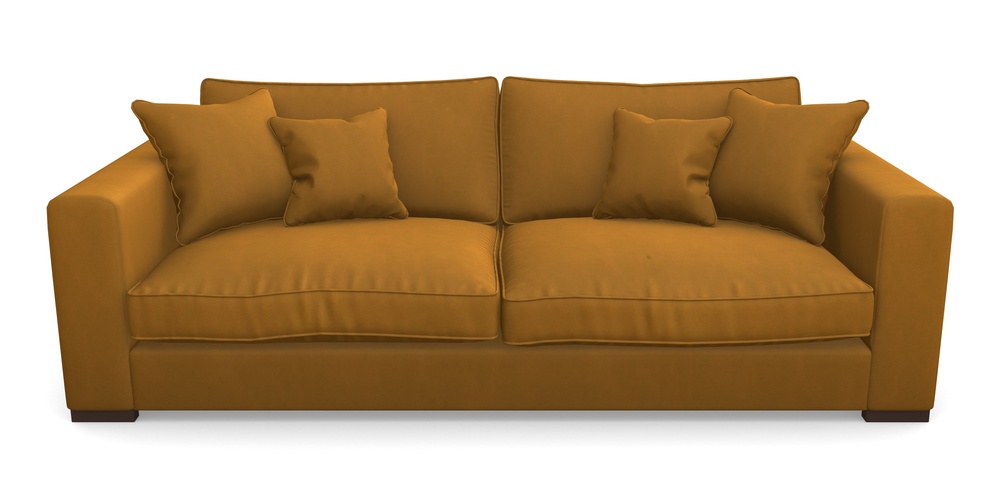 Product photograph of Stourhead 4 Seater Sofa In House Clever Velvet - Ochre from Sofas and Stuff Limited