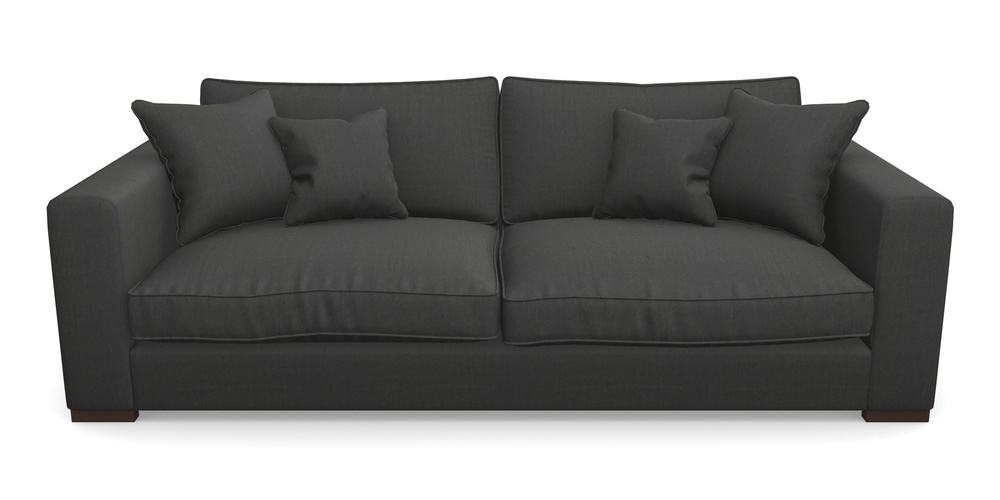 Product photograph of Stourhead 4 Seater Sofa In House Velvet - Charcoal from Sofas and Stuff Limited