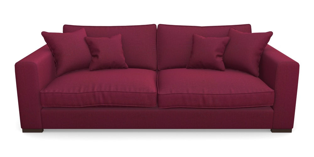 Product photograph of Stourhead 4 Seater Sofa In House Velvet - Claret from Sofas and Stuff Limited