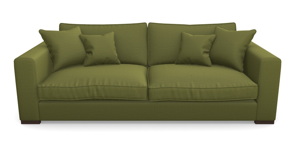 Product photograph of Stourhead 4 Seater Sofa In House Velvet - Olive from Sofas and Stuff Limited