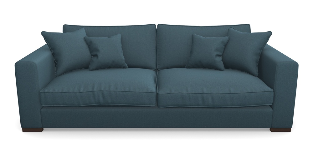 Product photograph of Stourhead 4 Seater Sofa In House Velvet - Petrol from Sofas and Stuff Limited