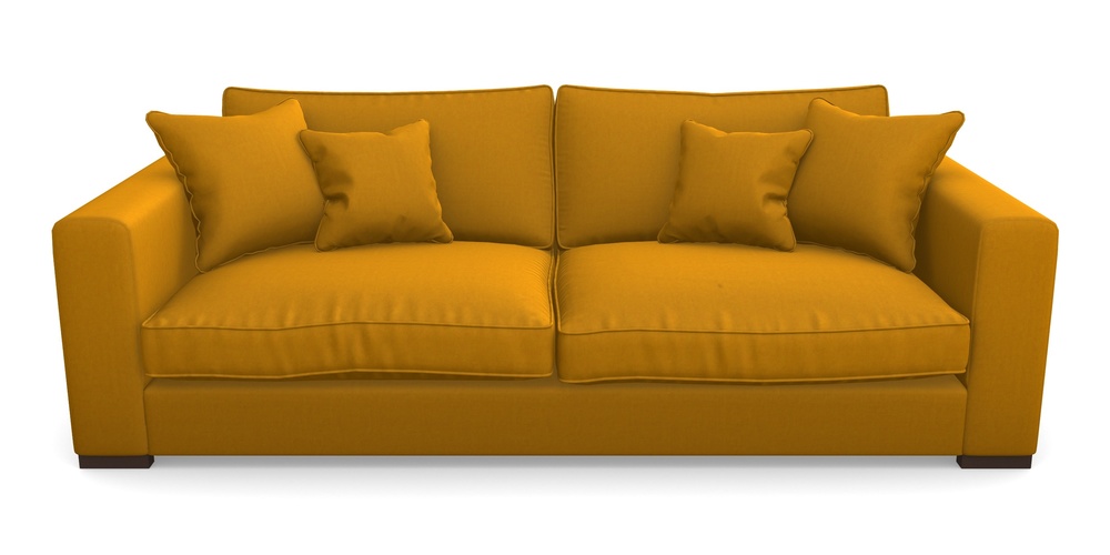 Product photograph of Stourhead 4 Seater Sofa In House Velvet - Saffron from Sofas and Stuff Limited