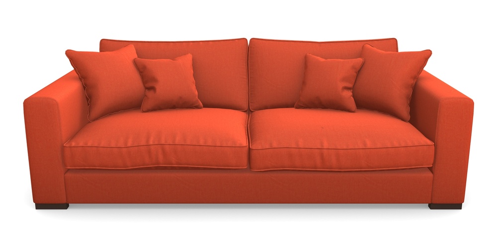 Product photograph of Stourhead 4 Seater Sofa In House Velvet - Terracotta from Sofas and Stuff Limited
