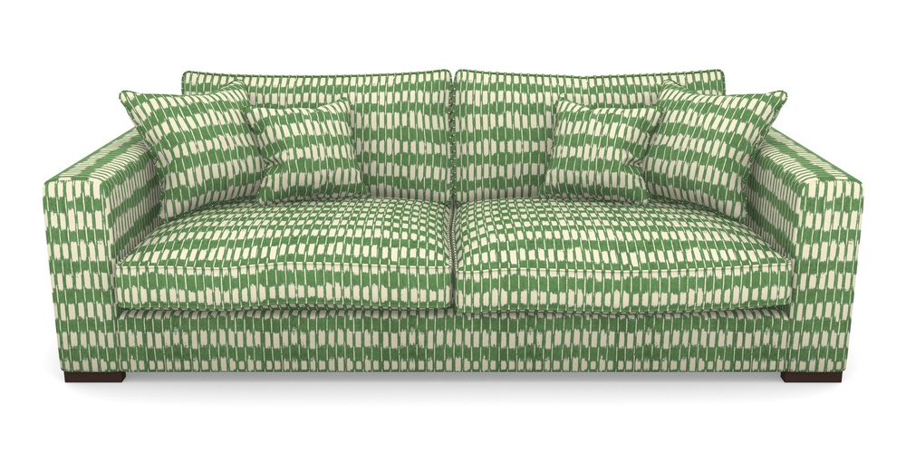 Product photograph of Stourhead 4 Seater Sofa In V A Brompton Collection - Ikat - Basil from Sofas and Stuff Limited