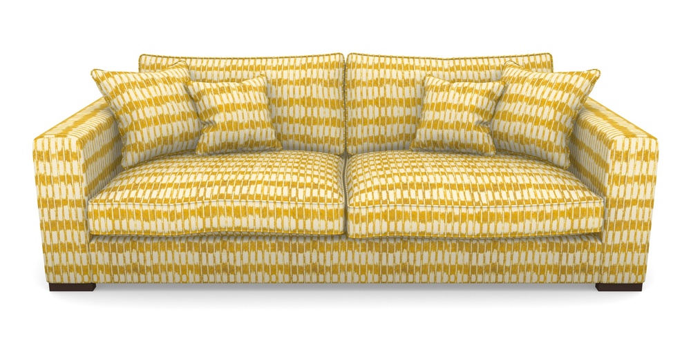 Product photograph of Stourhead 4 Seater Sofa In V A Brompton Collection - Ikat - Corn from Sofas and Stuff Limited