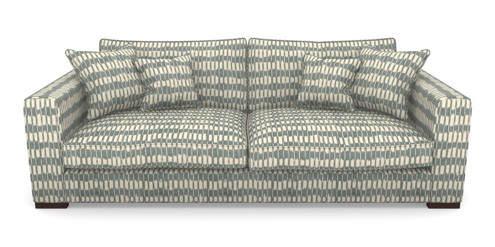 Product photograph of Stourhead 4 Seater Sofa In V A Brompton Collection - Ikat - Pebble from Sofas and Stuff Limited