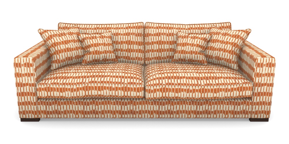 Product photograph of Stourhead 4 Seater Sofa In V A Brompton Collection - Ikat - Terracotta from Sofas and Stuff Limited