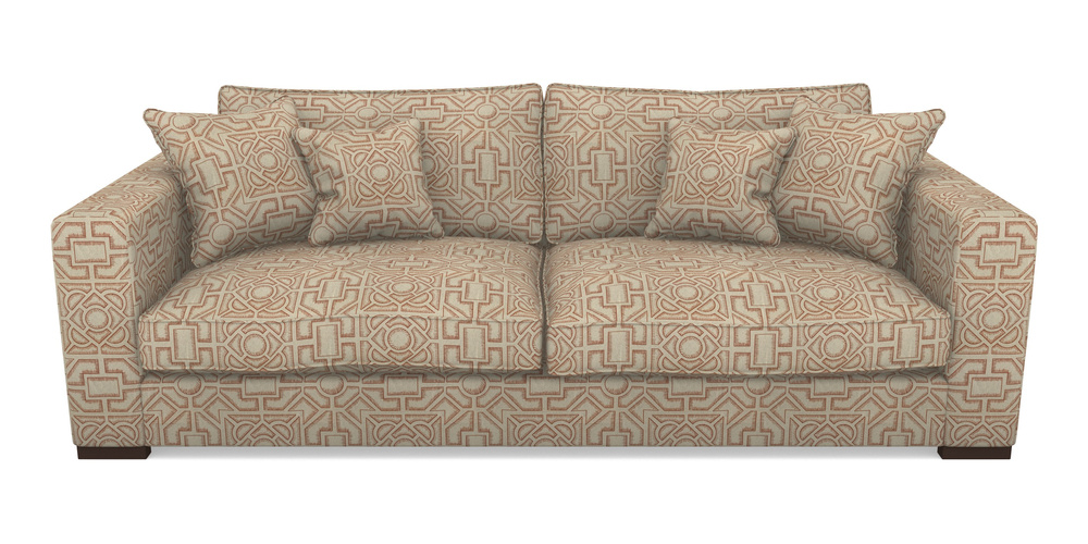 Product photograph of Stourhead 4 Seater Sofa In Rhs Collection - Large Knot Garden Linen - Terracotta from Sofas and Stuff Limited