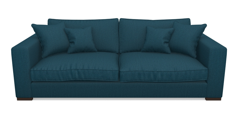 Product photograph of Stourhead 4 Seater Sofa In Plain Linen Cotton - Ink Pot from Sofas and Stuff Limited