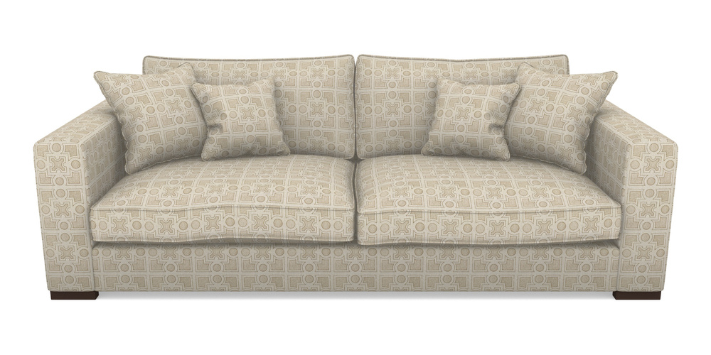 Product photograph of Stourhead 4 Seater Sofa In Rhs Collection - Small Knot Garden Cotton Weave - Gold from Sofas and Stuff Limited