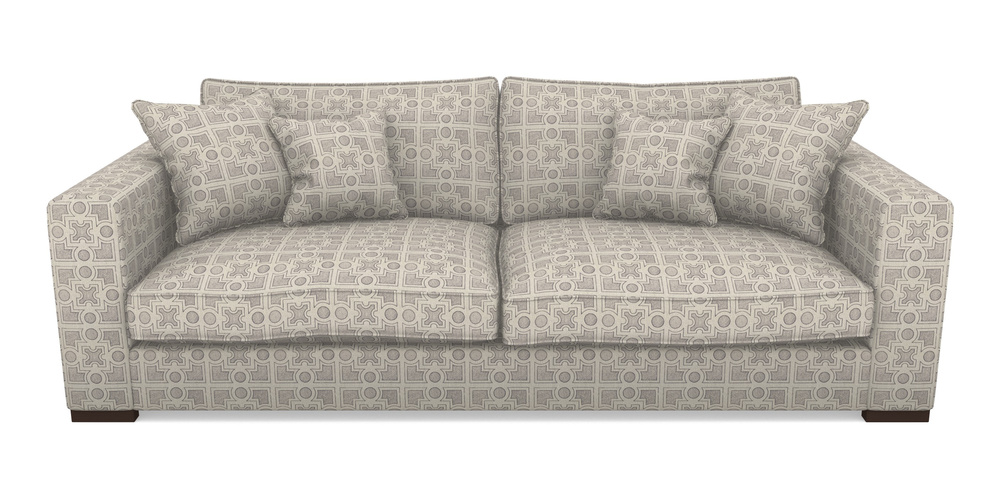 Product photograph of Stourhead 4 Seater Sofa In Rhs Collection - Small Knot Garden Cotton Weave - Grey from Sofas and Stuff Limited