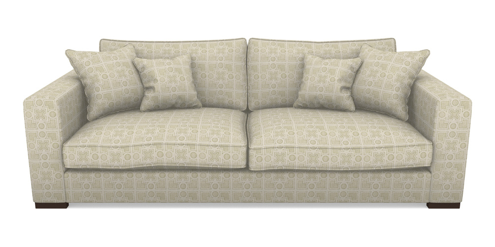 Product photograph of Stourhead 4 Seater Sofa In Rhs Collection - Small Knot Garden Cotton Weave - Olive from Sofas and Stuff Limited