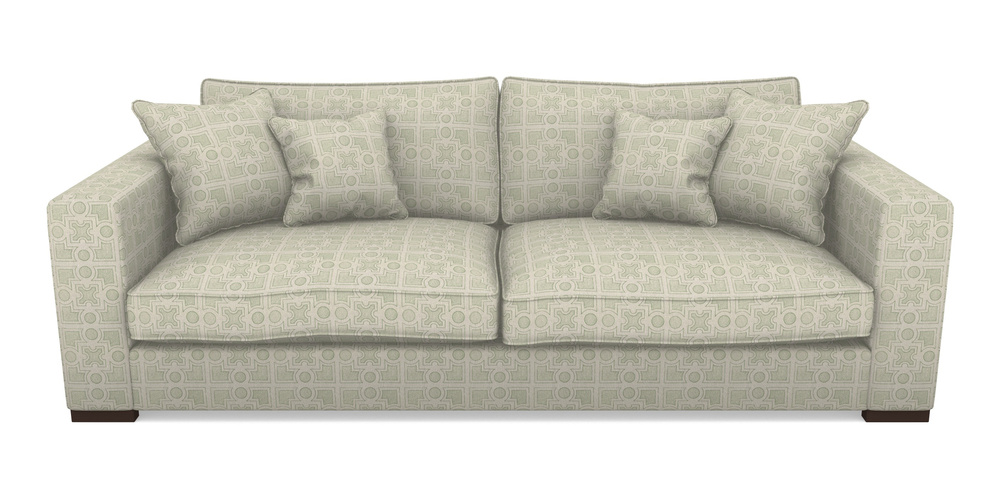 Product photograph of Stourhead 4 Seater Sofa In Rhs Collection - Small Knot Garden Cotton Weave - Pistachio from Sofas and Stuff Limited