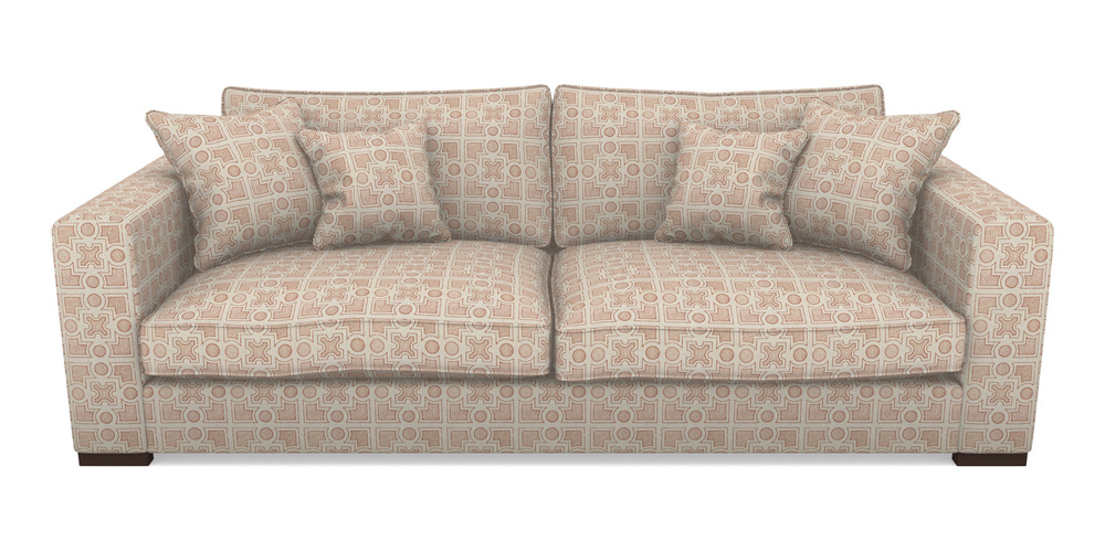 Product photograph of Stourhead 4 Seater Sofa In Rhs Collection - Small Knot Garden Cotton Weave - Terracotta from Sofas and Stuff Limited