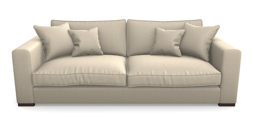Product photograph of Stourhead 4 Seater Sofa In Super Soft Velvet - Hessian from Sofas and Stuff Limited