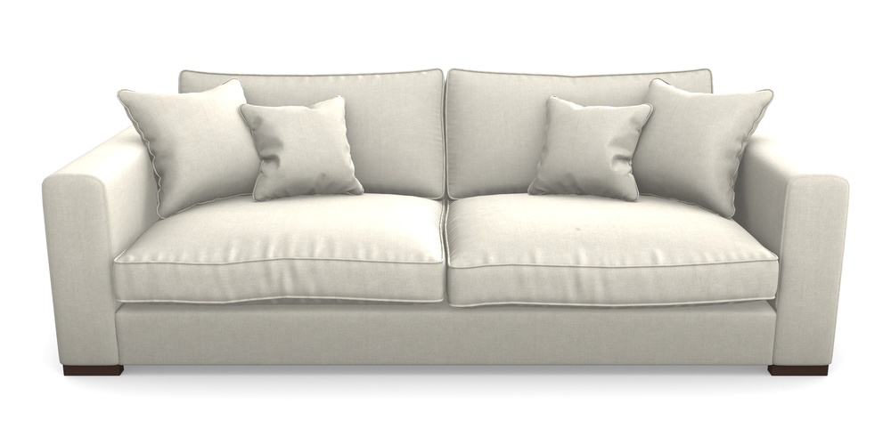 Product photograph of Stourhead 4 Seater Sofa In Super Soft Velvet - Linen from Sofas and Stuff Limited