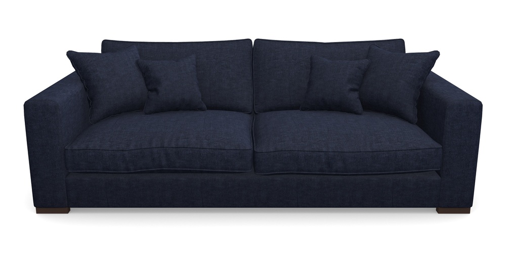 Product photograph of Stourhead 4 Seater Sofa In Super Soft Velvet - Navy from Sofas and Stuff Limited