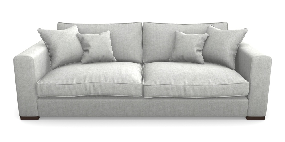 Product photograph of Stourhead 4 Seater Sofa In Super Soft Velvet - Silver from Sofas and Stuff Limited