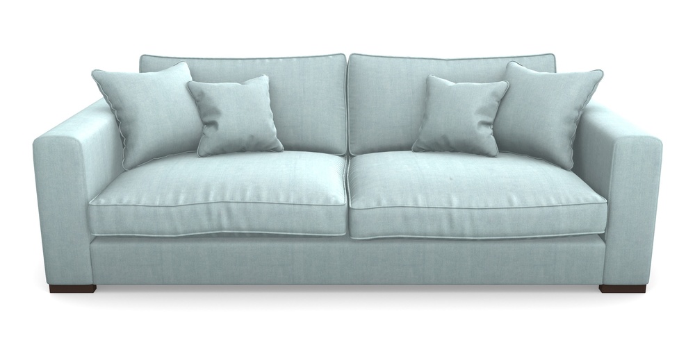 Product photograph of Stourhead 4 Seater Sofa In Super Soft Velvet - Sky from Sofas and Stuff Limited
