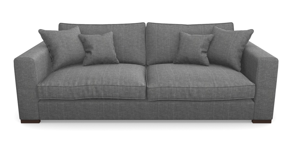 Product photograph of Stourhead 4 Seater Sofa In Super Soft Velvet - Steel from Sofas and Stuff Limited
