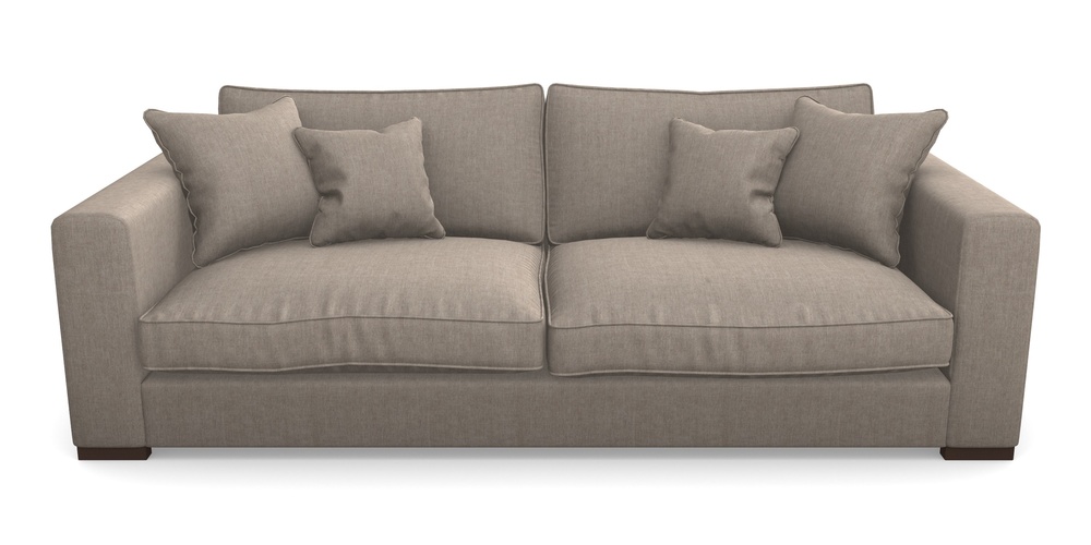 Product photograph of Stourhead 4 Seater Sofa In Super Soft Velvet - Wicker from Sofas and Stuff Limited