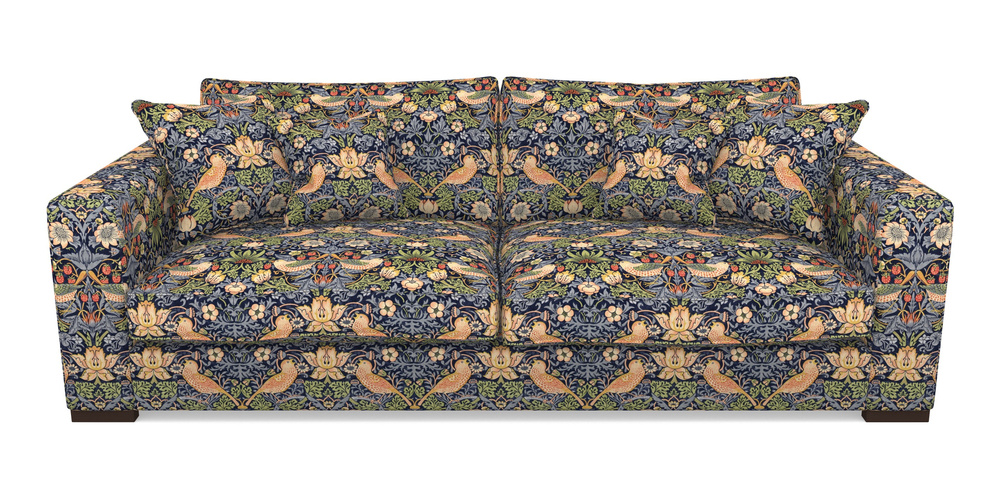 Product photograph of Stourhead 4 Seater Sofa In William Morris Collection - Strawberry Thief - Indigo Mineral from Sofas and Stuff Limited