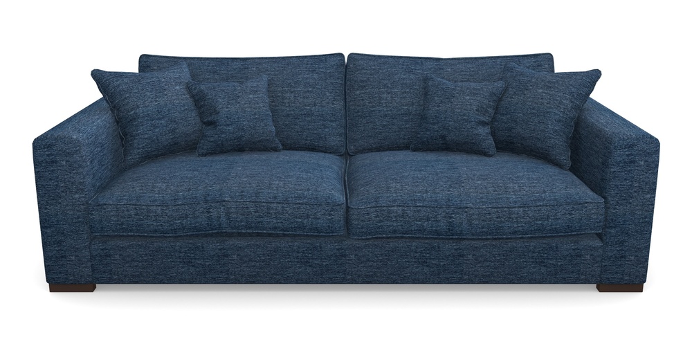 Product photograph of Stourhead 4 Seater Sofa In Textured Velvet - Denim from Sofas and Stuff Limited