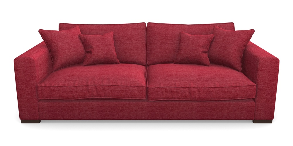 Product photograph of Stourhead 4 Seater Sofa In Textured Velvet - Firebrick from Sofas and Stuff Limited