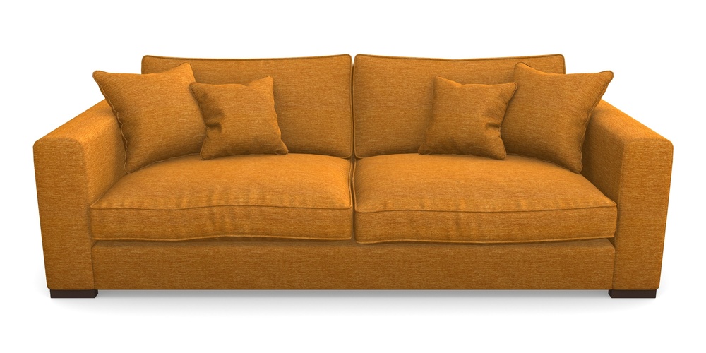 Product photograph of Stourhead 4 Seater Sofa In Textured Velvet - Turmeric from Sofas and Stuff Limited