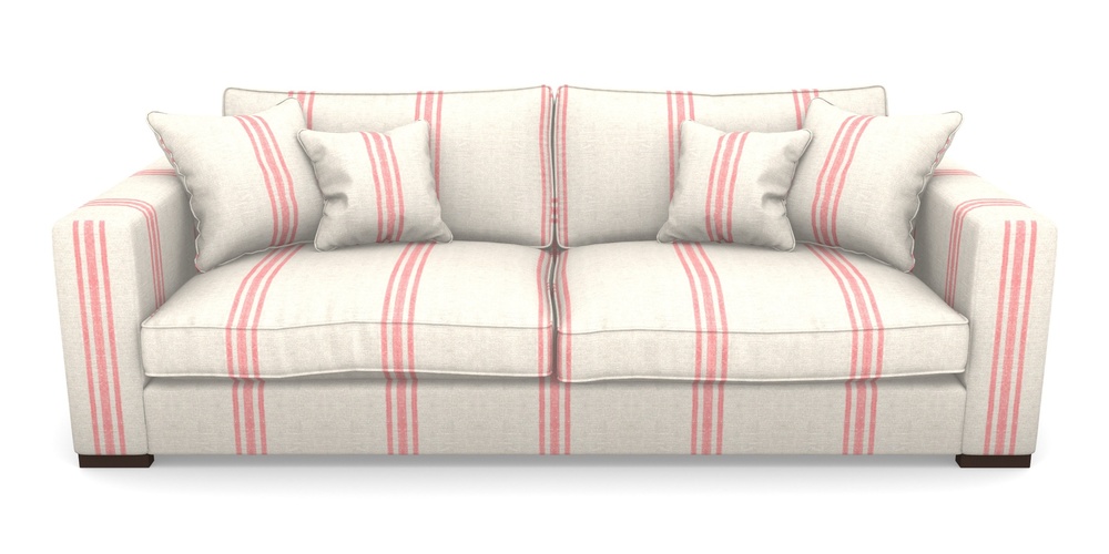 Product photograph of Stourhead 4 Seater Sofa In Walloon Linen - Red from Sofas and Stuff Limited