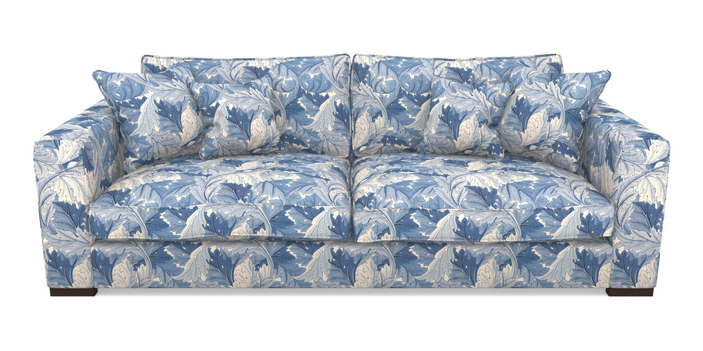 Product photograph of Stourhead 4 Seater Sofa In William Morris Collection - Acanthus - Woad from Sofas and Stuff Limited