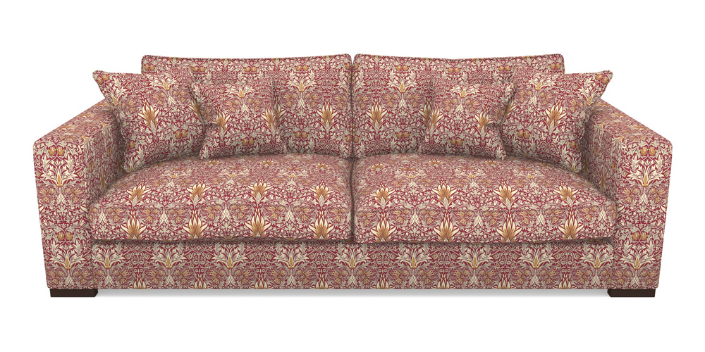 Product photograph of Stourhead 4 Seater Sofa In William Morris Collection - Snakeshead - Claret Gold from Sofas and Stuff Limited