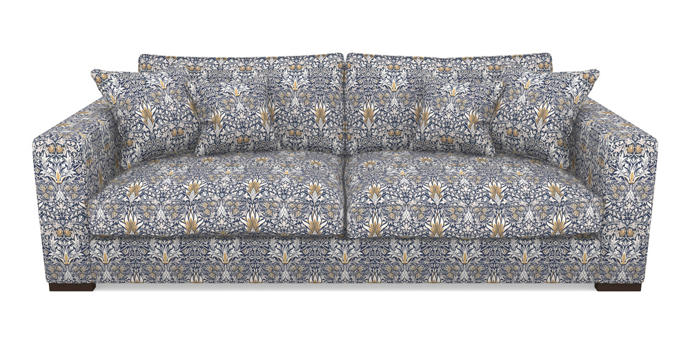 Product photograph of Stourhead 4 Seater Sofa In William Morris Collection - Snakeshead - Indigo Hemp from Sofas and Stuff Limited
