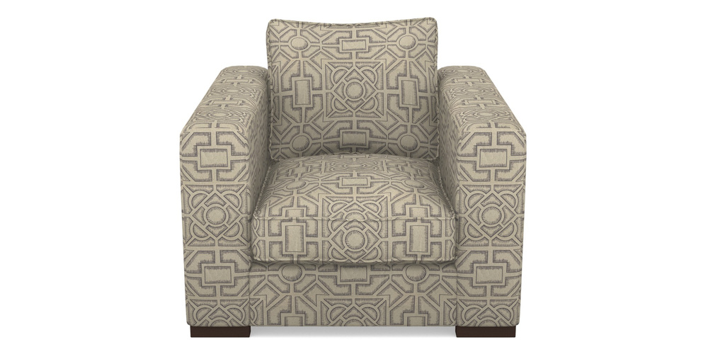 Product photograph of Stourhead Chair In Rhs Collection - Large Knot Garden Linen - Grey from Sofas and Stuff Limited