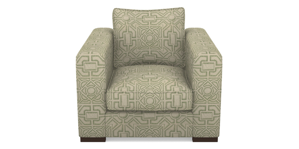 Product photograph of Stourhead Chair In Rhs Collection - Large Knot Garden Linen - Green from Sofas and Stuff Limited